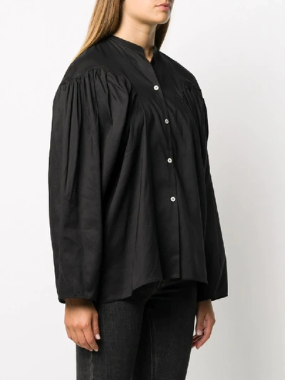 Shop Totême Puff-sleeve Shirt In Black