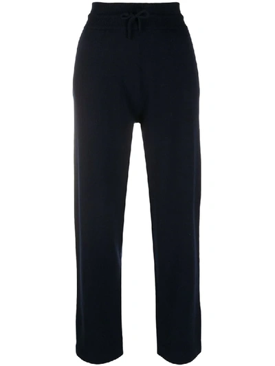 Shop Agnona High Waisted Cashmere Trousers In Blue