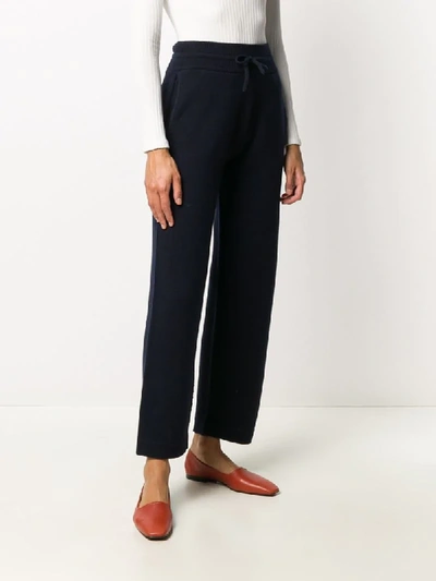 Shop Agnona High Waisted Cashmere Trousers In Blue