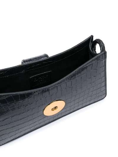 Shop Elleme Crocodile-effect Baguete Bag In Black