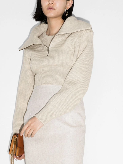 Jacquemus Risoul Layered Ribbed Merino Wool Sweater In Grey
