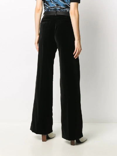 Shop Paul Smith Satin Waistband Flared Trousers In Black