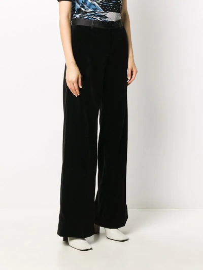 Shop Paul Smith Satin Waistband Flared Trousers In Black