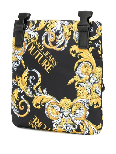Shop Versace Jeans Couture Baroque Printed Shoulder Bag In Black