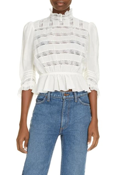 Shop Marc Jacobs The Victorian Peplum Blouse In Ivory