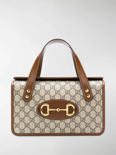 Shop Gucci Horsebit Tote Bag In Neutrals