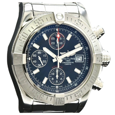 Pre-owned Breitling Black Stainless Steel Avenger Ii Chronograph Automatic A1338111 Men's Wristwatch 43 Mm