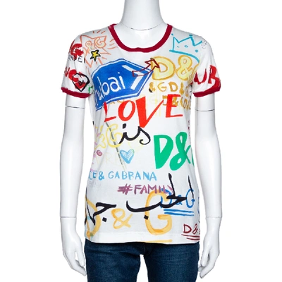 Pre-owned Dolce & Gabbana Exclusive Multicolor Dubai Graffiti Print T Shirt M