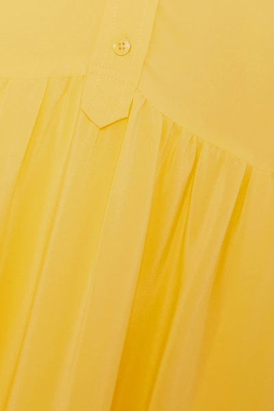 Shop Equipment Allix Washed-silk Midi Shirt Dress In Yellow
