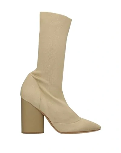 Shop Yeezy Ankle Boots In Beige