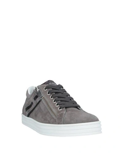 Shop Hogan Rebel Woman Sneakers Grey Size 6 Soft Leather