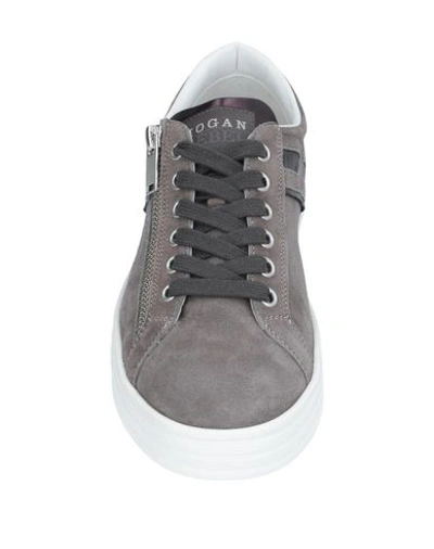 Shop Hogan Rebel Woman Sneakers Grey Size 6 Soft Leather