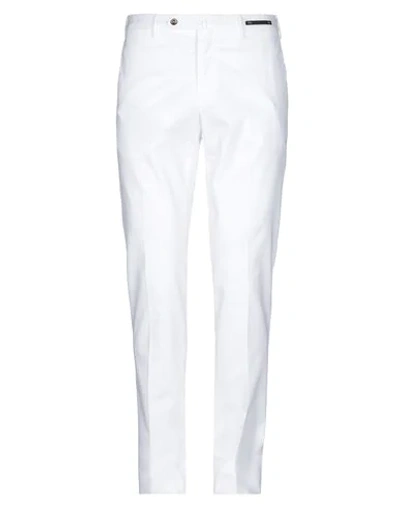 Shop Pt01 Pt Torino Man Pants White Size 40 Lyocell, Cotton, Elastane