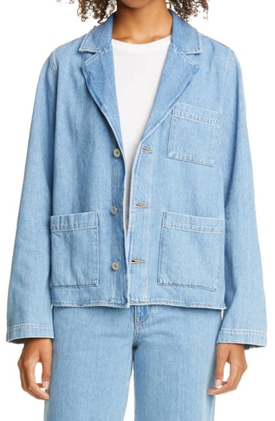 Shop Trave Ingrid Denim Blazer In Swim Good