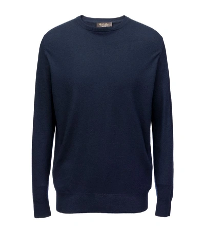Shop Loro Piana Baby Cashmere Knit Sweater In Navy