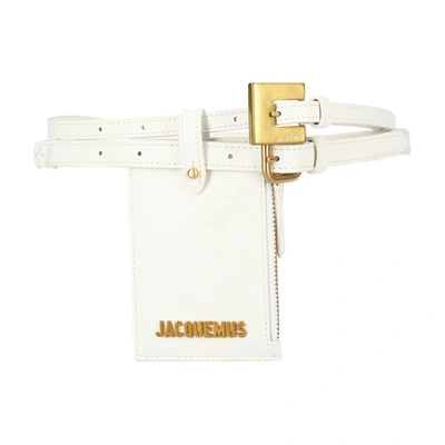 Shop Jacquemus The Double Belt In Off White