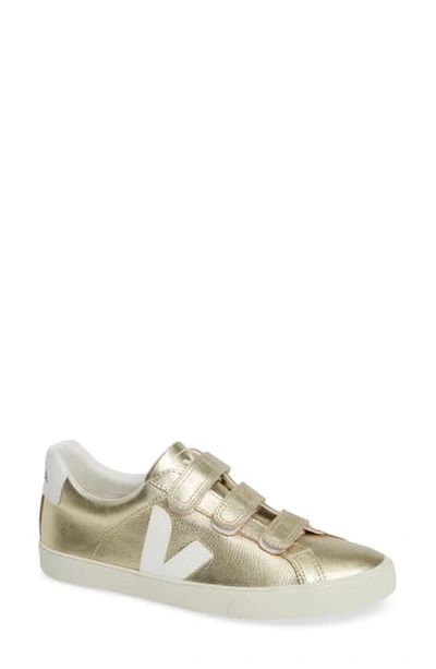 Shop Veja Esplar 3-lock Sneaker In Gold White