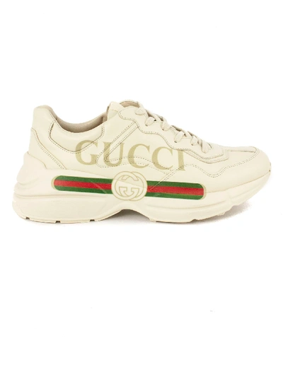 Shop Gucci Rhyton Ivory Sneaker In Avorio