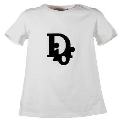 Shop Baby Dior T-shirt In Bianco/nero