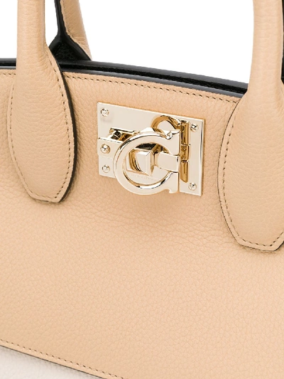 Shop Ferragamo The Studio Leather Handbag In White