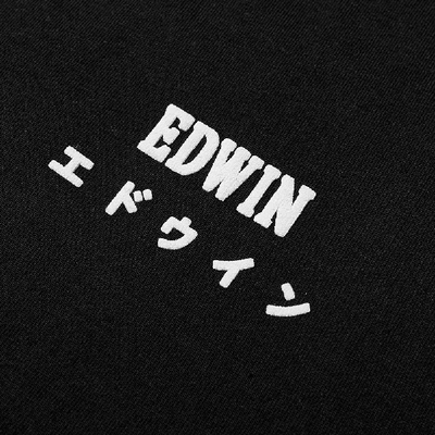 Shop Edwin Logo Chest Tee In Black