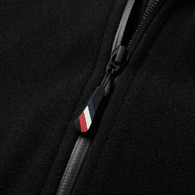 Shop Moncler Grenoble Tricolour Zip Fleece In Black