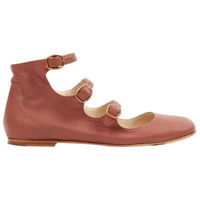 Pre-owned Chloé Pink Leather Ballet Flats