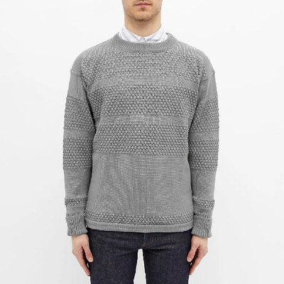 Shop S.n.s Herning S.n.s. Herning Fisherman Crew Knit In Grey