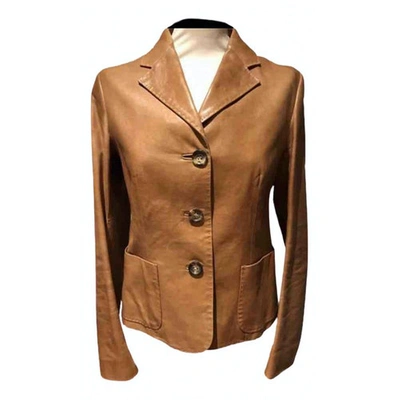 Pre-owned Celine Camel Leather Leather Jacket