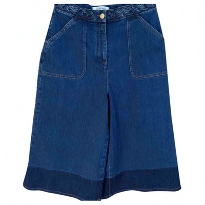 Pre-owned Valentino Blue Denim - Jeans Shorts