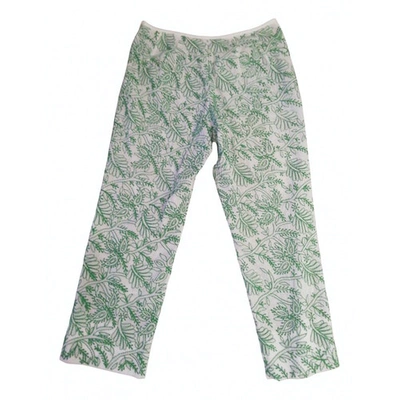 Pre-owned Prada Green Cotton Trousers