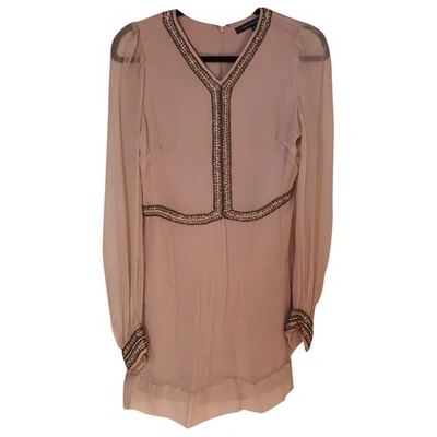 Pre-owned French Connection Silk Mini Dress In Ecru