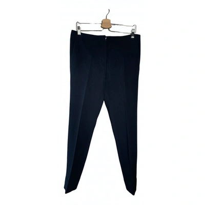 Pre-owned Dior Blue Wool Trousers