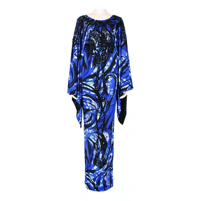 Pre-owned Emilio Pucci Silk Maxi Dress In Blue