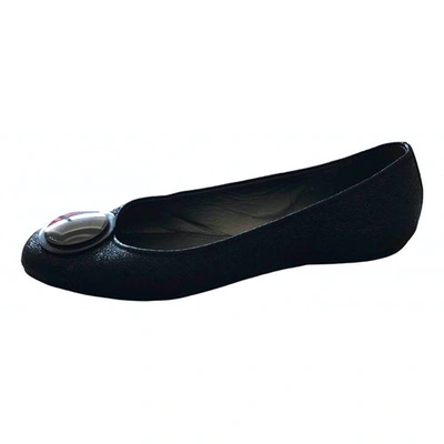 Pre-owned Hogan Leather Ballet Flats In Black