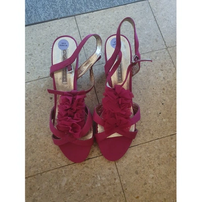 Pre-owned Buffalo Leather Mules In Pink