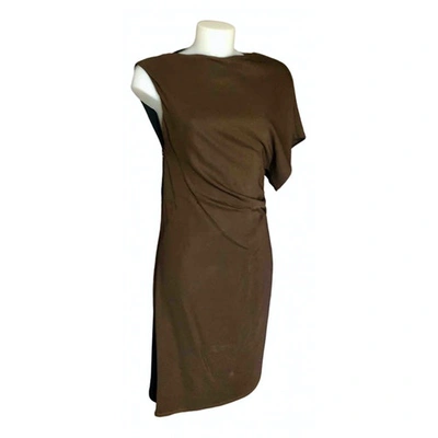 Pre-owned Balenciaga Brown Silk Dress