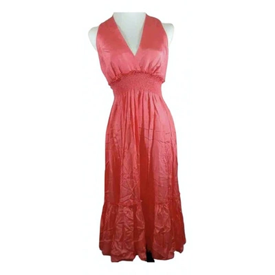 Pre-owned Bcbg Max Azria Silk Mid-length Dress In Red