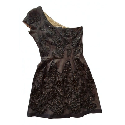 Pre-owned French Connection Glitter Mini Dress In Black