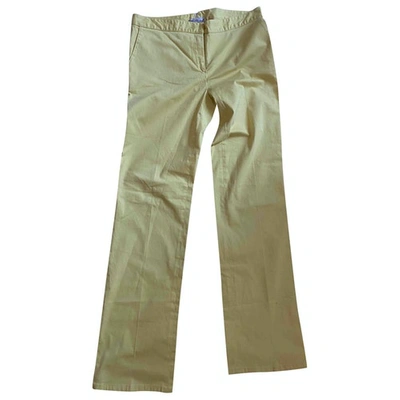 Pre-owned Blumarine Yellow Cotton Trousers