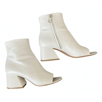 Pre-owned Maison Margiela White Leather Ankle Boots