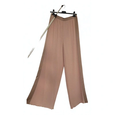 Pre-owned Max Mara Pink Silk Trousers