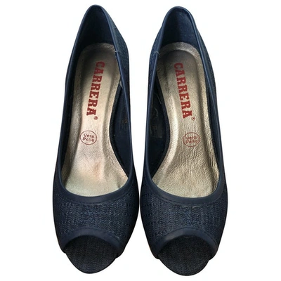 Pre-owned Carrera Leather Heels In Blue