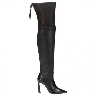Pre-owned Stuart Weitzman Black Leather Boots