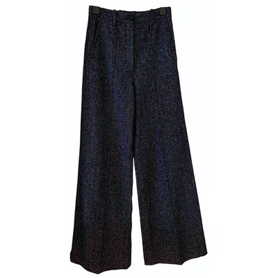 Pre-owned Celine Blue Silk Trousers