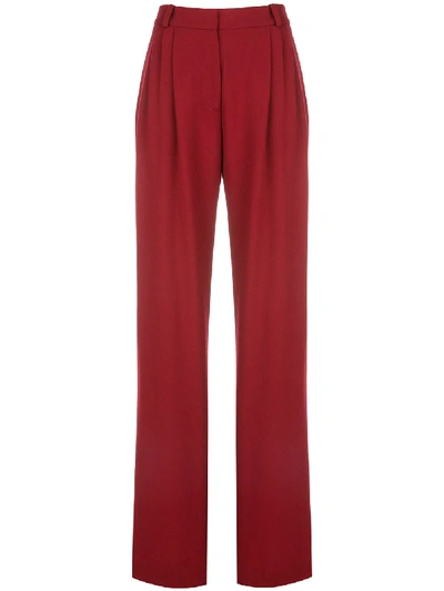 Shop Rosetta Getty Wide-leg Tailored Trousers In Red