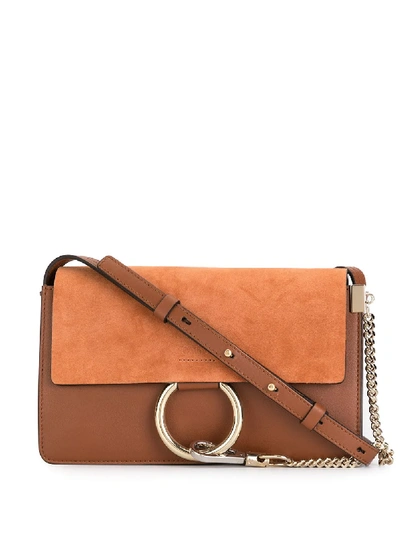 Shop Chloé Small Faye Shoulder Bag In Brown