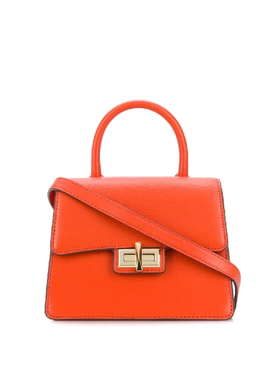 Shop Dkny Jojo Leather Shoulder Bag In Orange