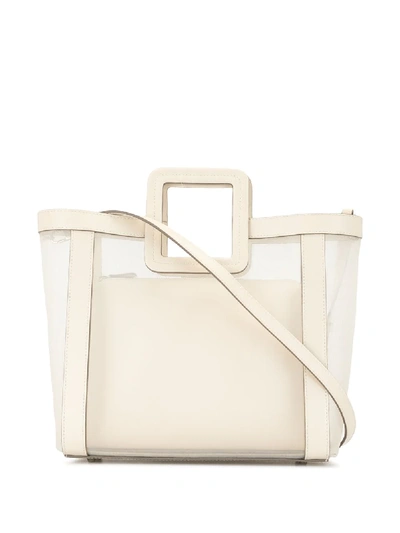 Shop Staud Shirley Mesh Tote Bag In White