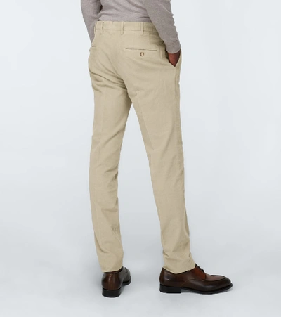 Shop Incotex Slim-fit Corduroy Pants In Beige